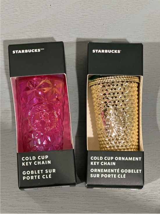 Starbucks Accessories - STARBUCKS JEWEL MAGENTA AND GOLD CHROME STUDDED CUP
KEYCHAIN Ornament NEW